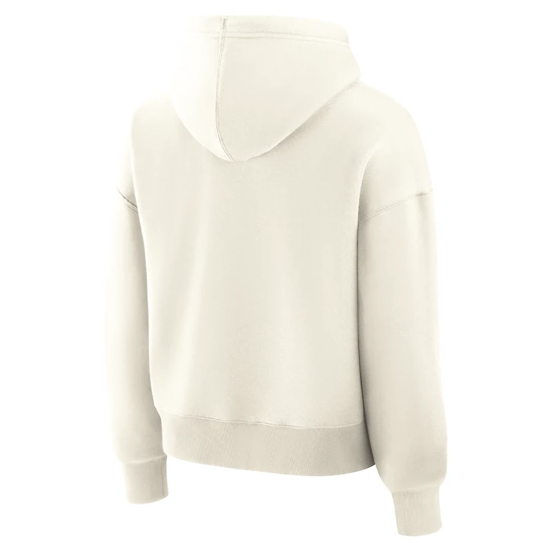 Sweat à capuche Fanatics crème pour femme, logo vieilli des Bruins de Boston
