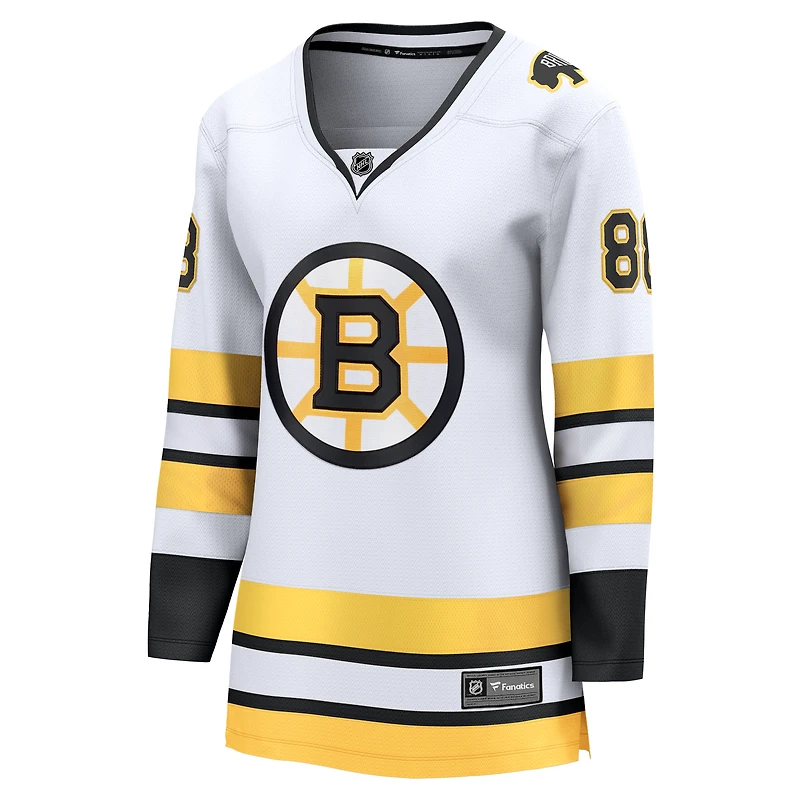 Women's Fanatics David Pastrnak White Boston Bruins Away Breakaway Player Jersey