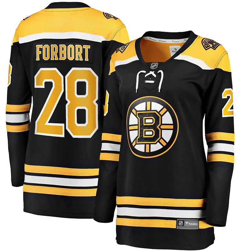 Maillot de joueur échappé à domicile des Bruins Boston Fanatics Derek Forbort pour femmes, noir