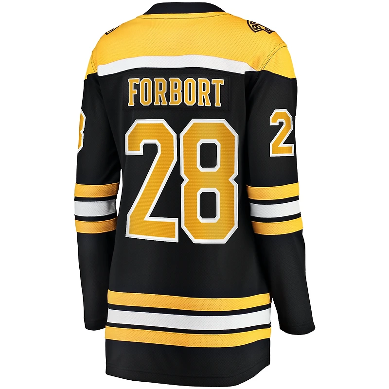 Maillot de joueur échappé à domicile des Bruins Boston Fanatics Derek Forbort pour femmes, noir