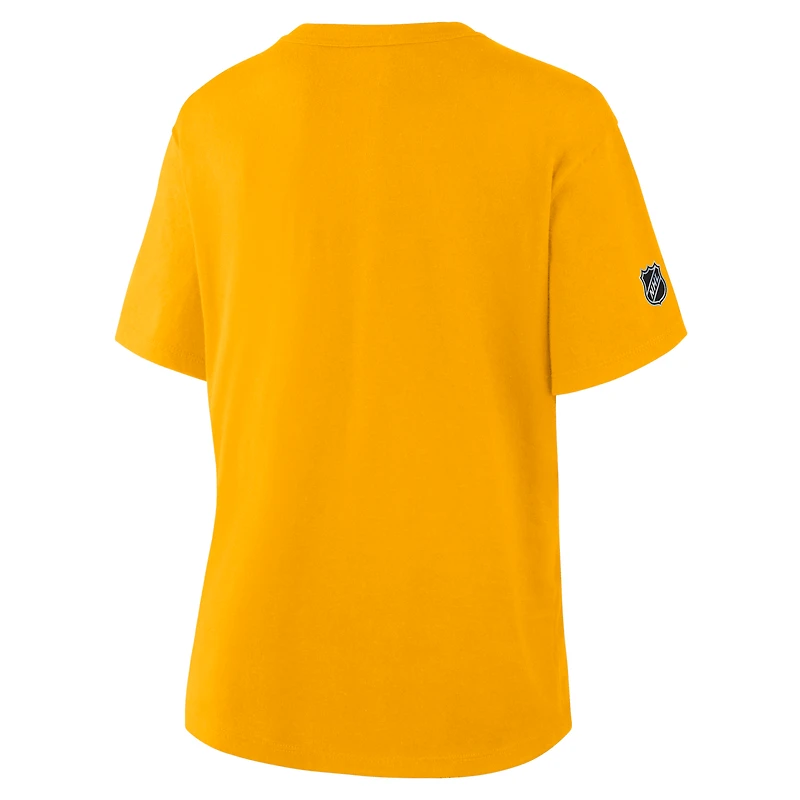 Women's Fanatics Gold Boston Bruins Authentic Pro Primary T-Shirt