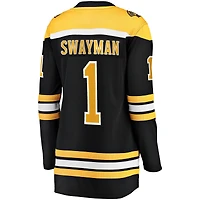 Fanatics Jeremy Swayman pour femmes - Maillot Breakaway à domicile noir des Bruins de Boston
