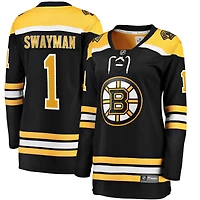 Fanatics Jeremy Swayman pour femmes - Maillot Breakaway à domicile noir des Bruins de Boston
