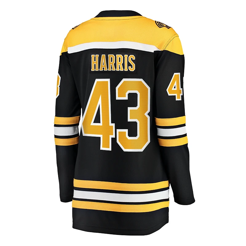 Women's Fanatics Jordan Harris Black Boston Bruins Home Breakaway Jersey