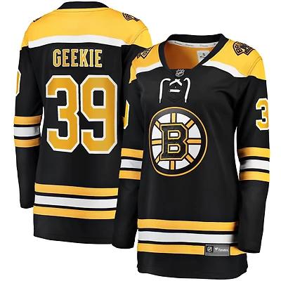 Maillot de joueur échappé à domicile Fanatics Morgan Geekie noir des Bruins Boston pour femmes