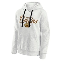 Women's Fanatics  Oatmeal Boston Bruins True Classics Quilted Pullover Hoodie