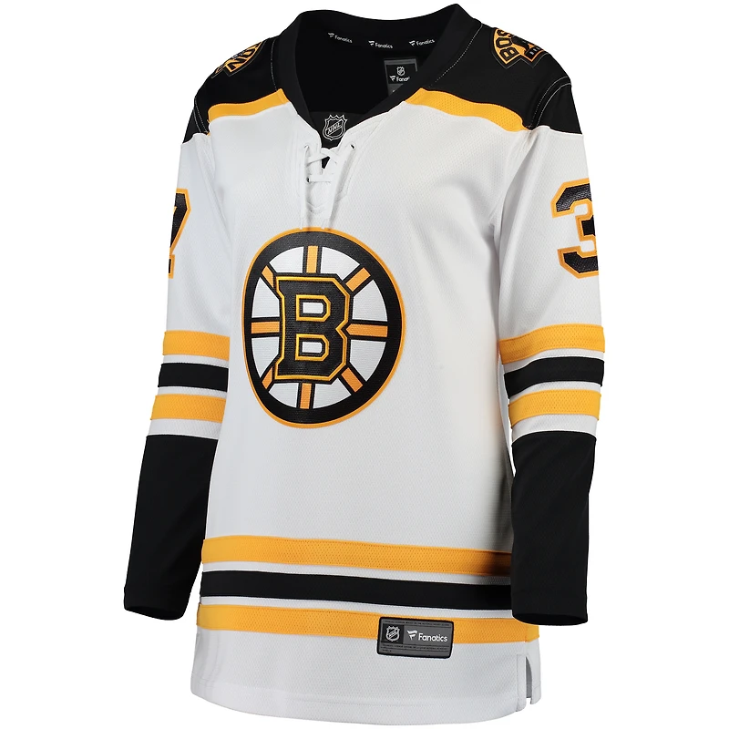 Femmes fanatiques de marque Patrice Bergeron échappée blanche des Bruins Boston - Maillot joueur