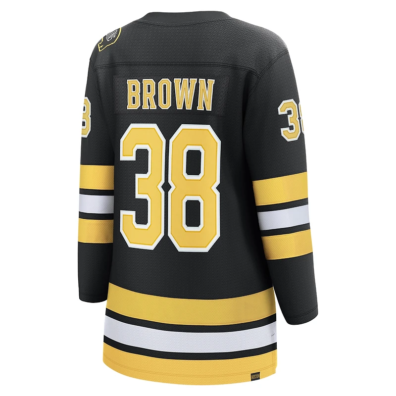 Maillot de joueur échappé à domicile des Bruins Boston noir Patrick Brown pour femmes Fanatics