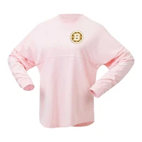 Women's Fanatics Pink Boston Bruins Spirit Jersey Long Sleeve T-Shirt