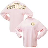 Women's Fanatics Pink Boston Bruins Spirit Jersey Long Sleeve T-Shirt