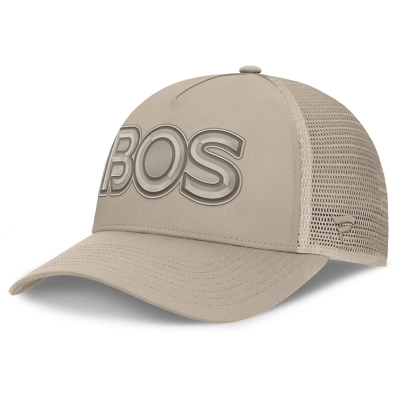 Casquette ajustable Fanatics Tan Authentic Pro Road Trucker des Bruins de Boston pour femmes