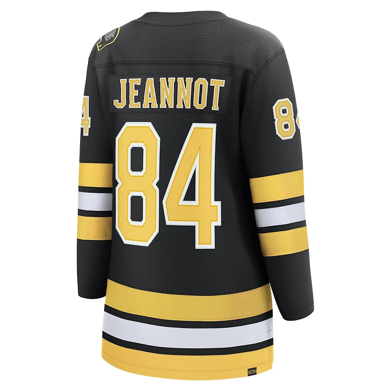 Maillot de joueur échappé à domicile des Bruins Boston noir Tanner Jeannot pour femmes Fanatics