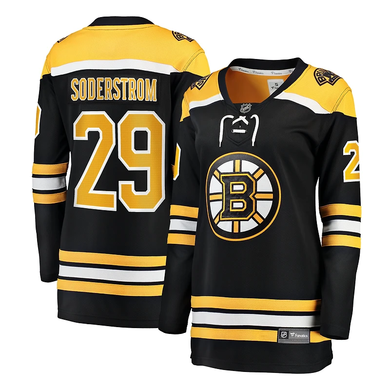 Women's Fanatics Victor Soderstrom Black Boston Bruins Home Breakaway Jersey