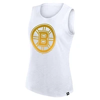 Women's Fanatics White Boston Bruins Activate Slub Tank Top