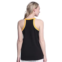 Women's G-III 4Her by Carl Banks Black Boston Bruins Curveball Racerback Scoop Neck Slub Tank Top
