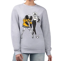 Women's G-III 4Her by Carl Banks  Heather Gray Boston Bruins Hockey Girls Team Graphic Fleece Pullover Sweatshirt