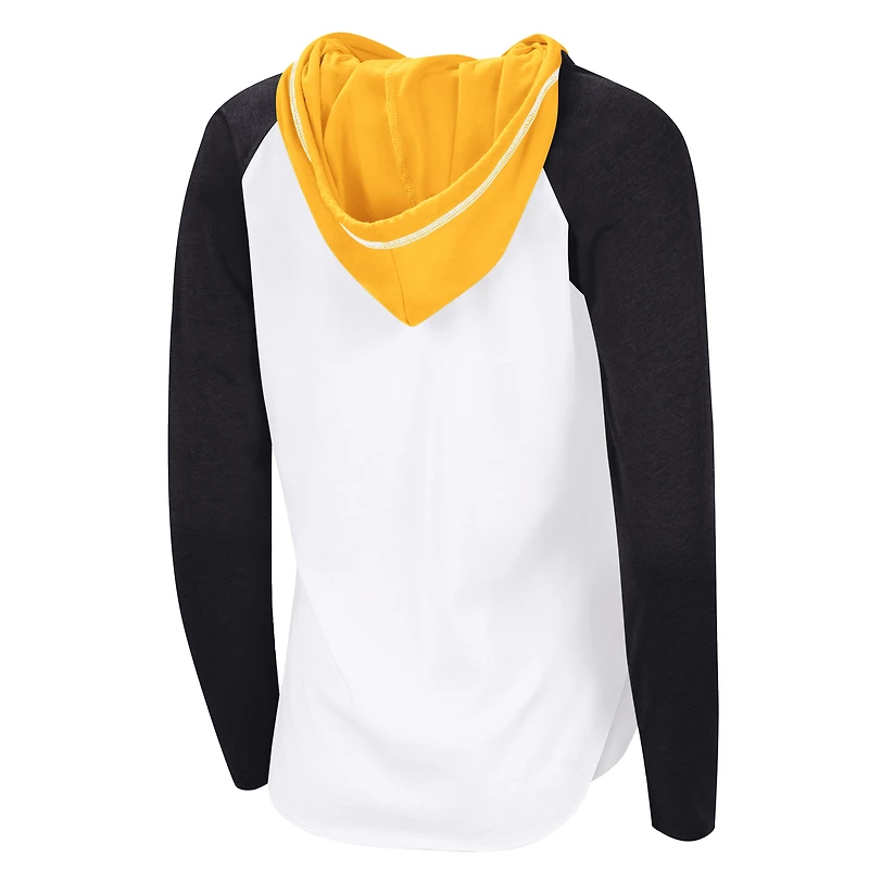 T-shirt à capuche et manches longues G-III 4Her pour femme par Carl Banks, blanc, Boston Bruins MVP