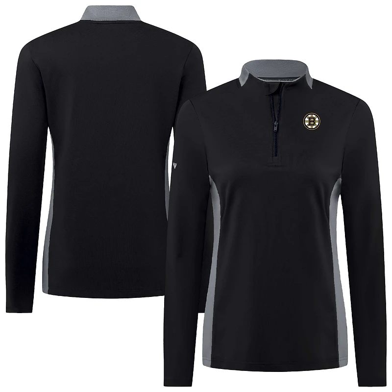 Haut à glissière quart de tour Moxie Insignia Core des Bruins Boston pour femme Levelwear, noir