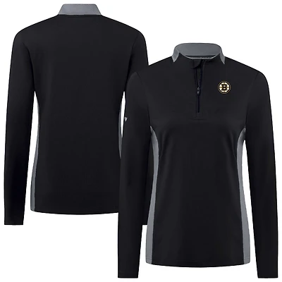 Women's Levelwear Black Boston Bruins Moxie Insignia Core Quarter-Zip Top