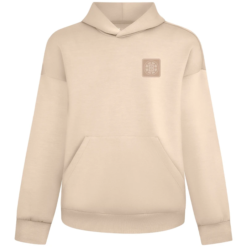 Women's Levelwear  Khaki Boston Bruins Tri-Blend Luxe Signature Hoodie