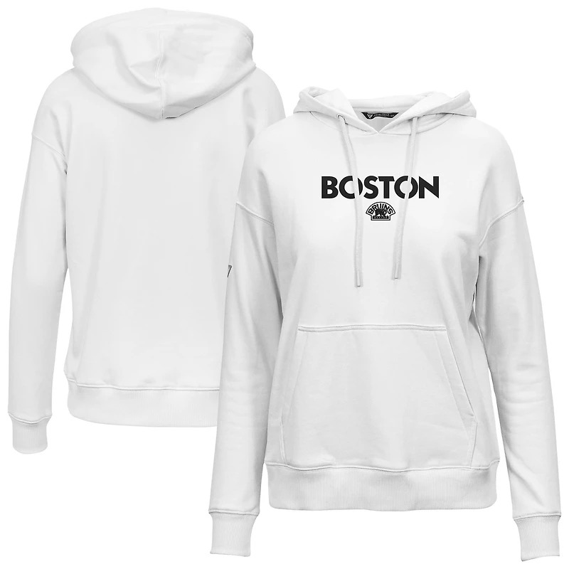 Women's Levelwear White Boston Bruins Adorn City Capsule Pullover Hoodie