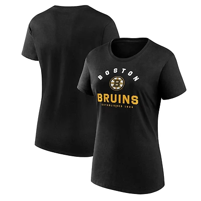 T-shirt athlétique noir pour femme avec logo des Bruins de Boston Unrivaled