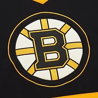 Women's Mitchell & Ness Black Boston Bruins Heritage Lace-Up Pullover Sweatshirt