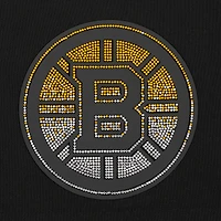 Women's Pro Standard  Black Boston Bruins Jewels Cropped Pullover Hoodie