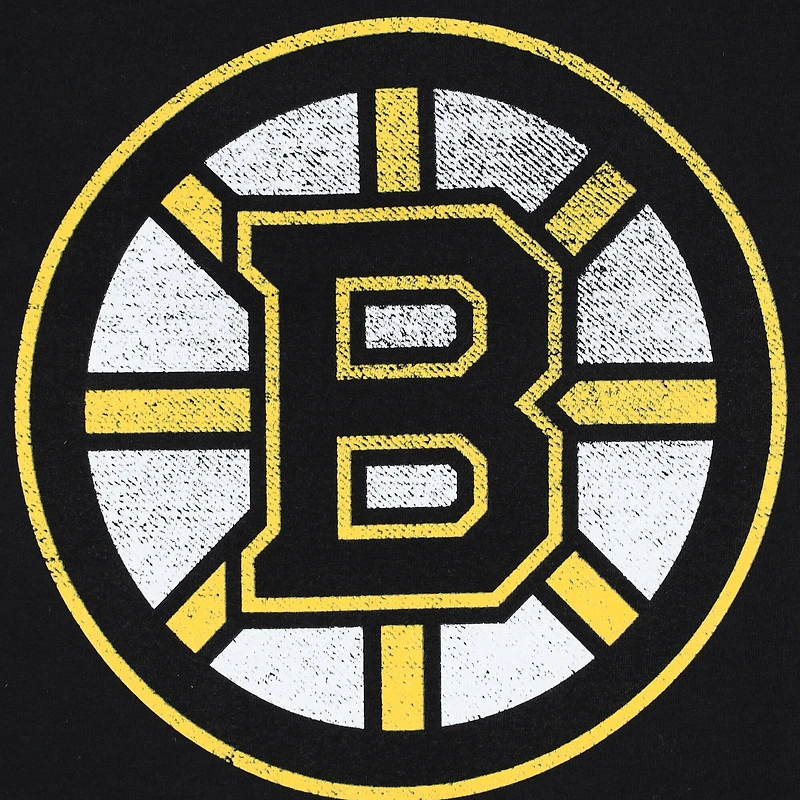 Women's Profile David Pastrnak Black Boston Bruins Plus Distressed Printed Name & Number Long Sleeve T-Shirt