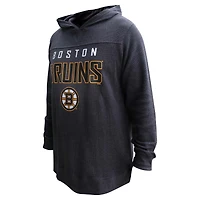 Women's Profile David Pastrnak Black Boston Bruins Plus Name & Number Thermal Pullover Hoodie