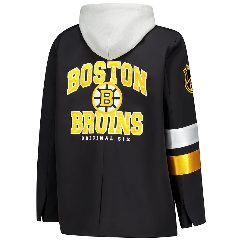 Women's The Wild Collective Black Boston Bruins Original 6 Hooded Blazer