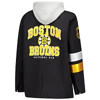 Women's The Wild Collective Black Boston Bruins Original 6 Hooded Blazer
