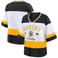 Women's WEAR by Erin Andrews Black/White Boston Bruins Jersey Style Tee