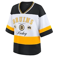 Women's WEAR by Erin Andrews Black/White Boston Bruins Jersey Style Tee