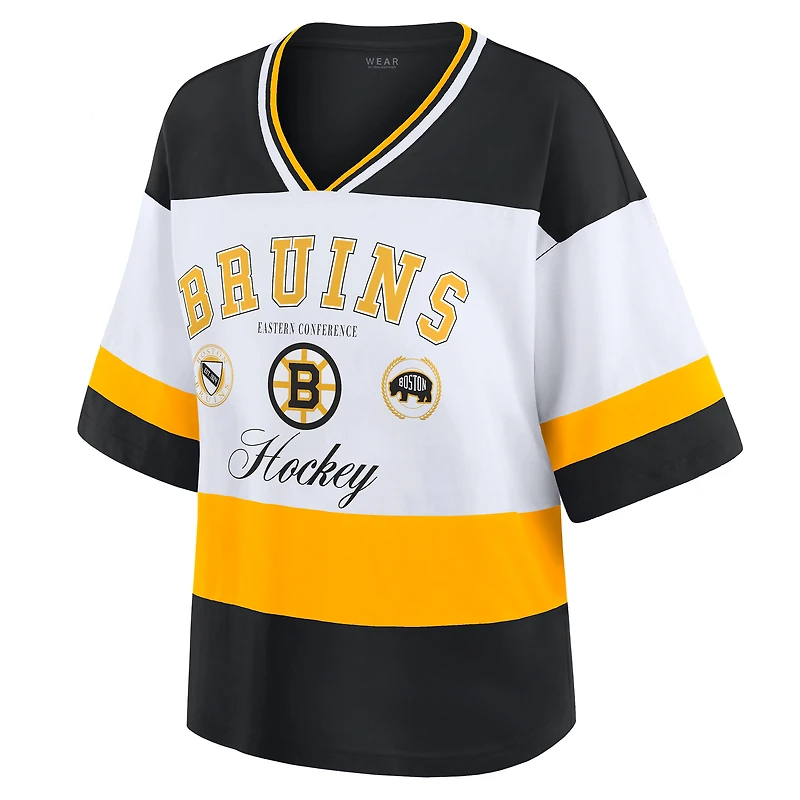 T-shirt style maillot des Bruins de Boston noir/blanc WEAR by Erin Andrews pour femme