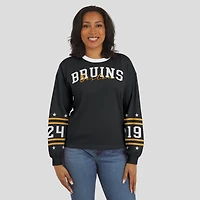 Women's WEAR by Erin Andrews Black Boston Bruins Long-Sleeve Sport T-Shirt