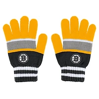 WEAR by Erin Andrews Ensemble gants et écharpe à rayures des Bruins de Boston pour femmes