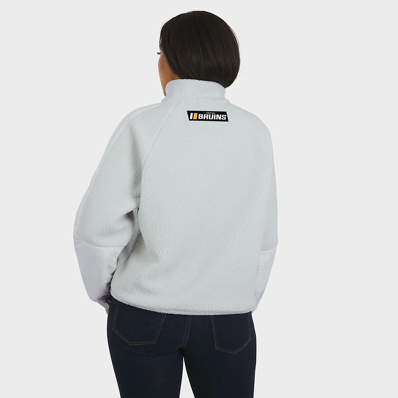 Women's WEAR by Erin Andrews Gray Boston Bruins Polar Fleece Quarter-Zip Jacket