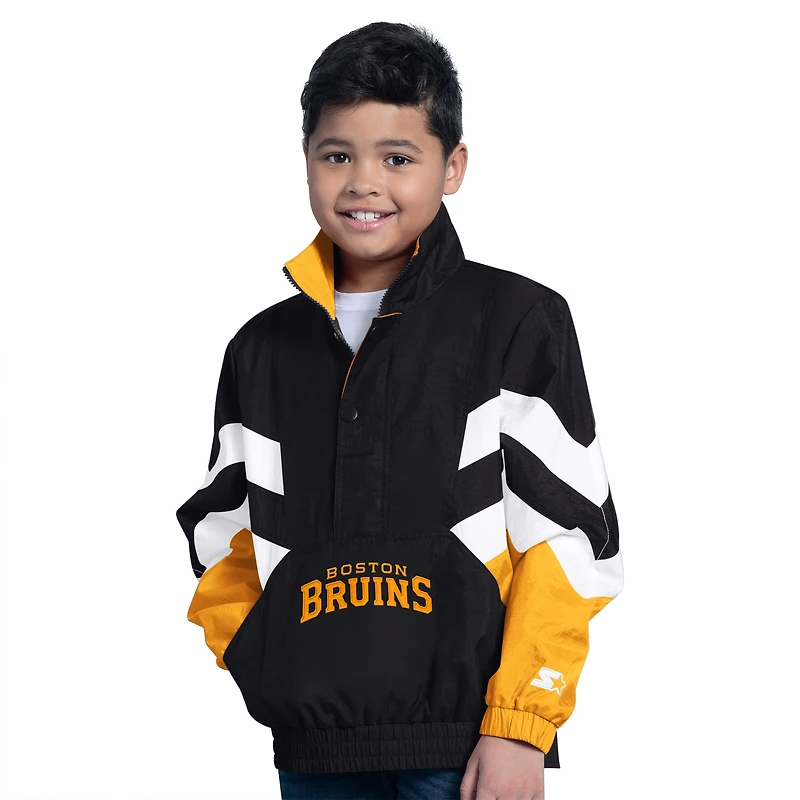 Haut à enfiler demi-zip noir pour jeunes des Bruins de Boston Prospect