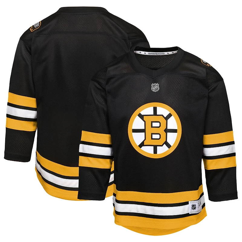 Youth Black Boston Bruins Home Replica Jersey