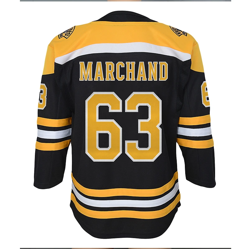 Maillot de joueur première qualité à domicile des Bruins Boston, Brad Marchand, noir, pour jeunes