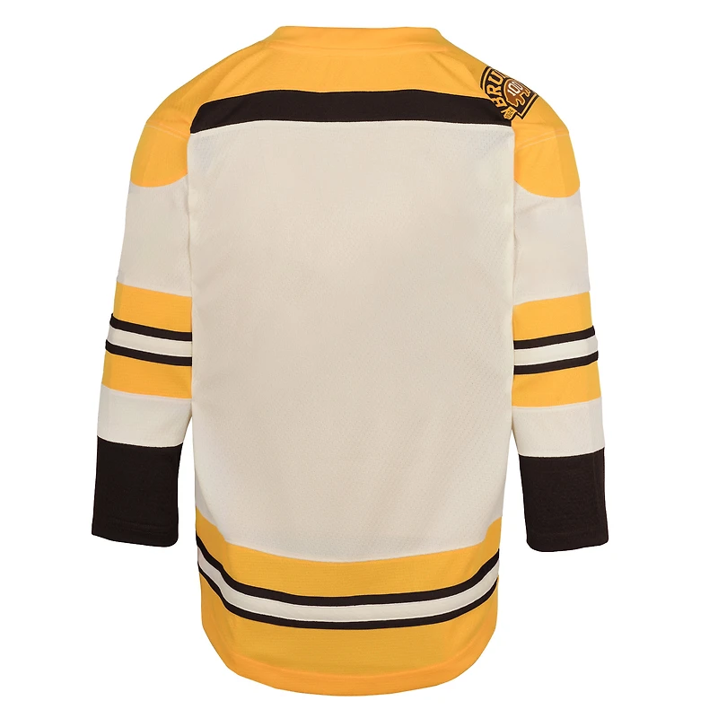 Maillot vierge crème pour jeunes des Bruins de Boston, réplique du 100e anniversaire