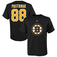 Youth David Pastrnak Black Boston Bruins Player Name & Number T-Shirt