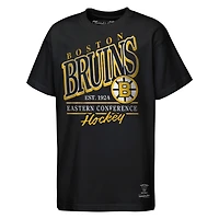 T-shirt Mitchell & Ness noir pour jeunes, Boston Bruins, appelé en renfort