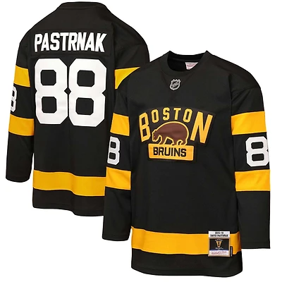 Maillot de puissance Mitchell & Ness David Pastrnak pour enfant, noir, Boston Bruins, Classique hivernal 2016