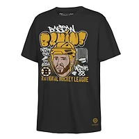 T-shirt caricatural noir Mitchell & Ness David Pastrnak des Bruins de Boston pour jeunes