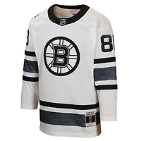 Maillot de puissance Mitchell & Ness pour enfant David Pastrnak, blanc, des Bruins Boston, match étoiles 2019