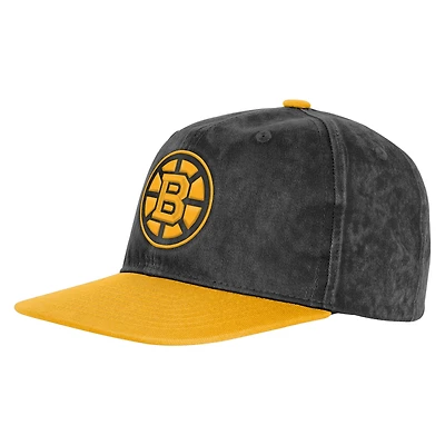 Casquette ajustable True Retro Deadstock des Bruins de Boston noir/or pour jeunes Outerstuff