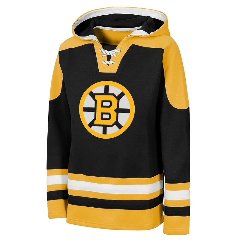 Youth Outerstuff  Black Boston Bruins Ageless Must Have Home V-Neck Hoodie