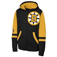 Youth Outerstuff  Black Boston Bruins Face Off Full-Zip Hoodie